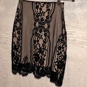 Black and Tan lace For Love & Lemons mini skirt.